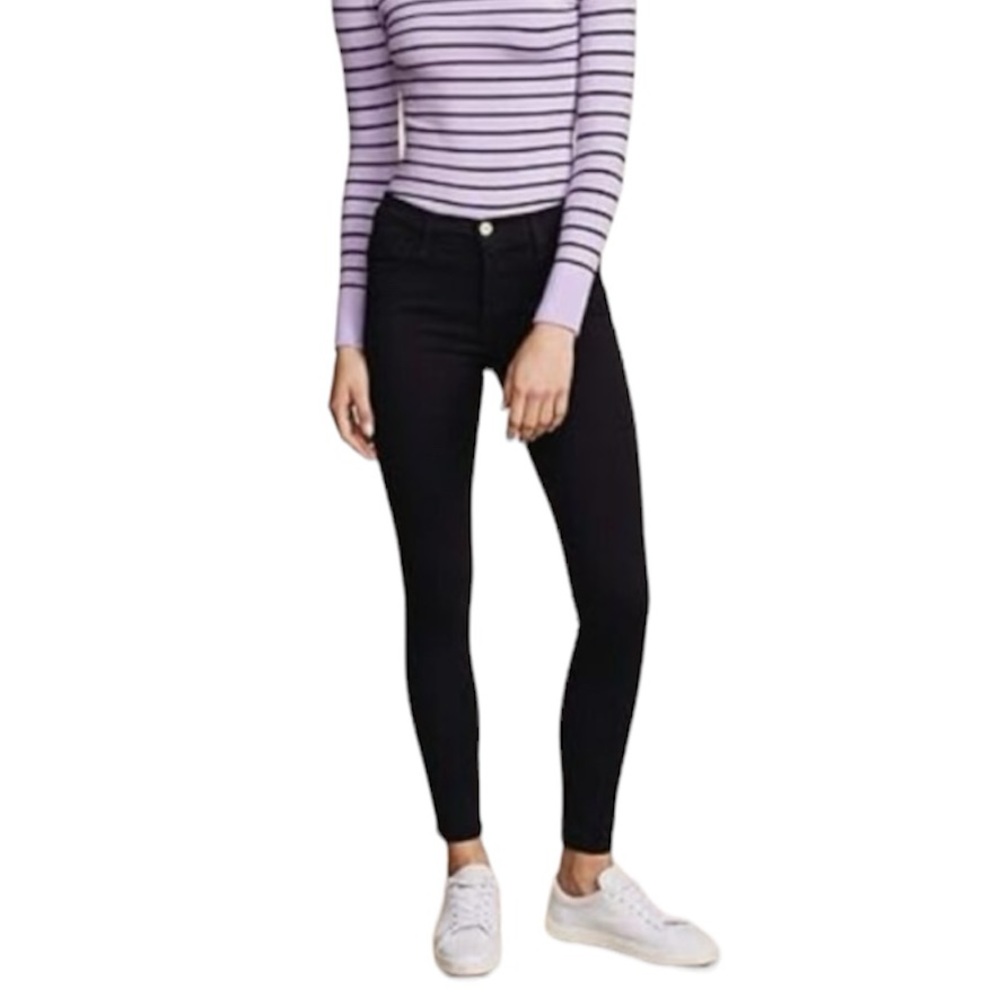 FRAME Women's Faded Black Le High Skinny Ankle Jeans Size: 27